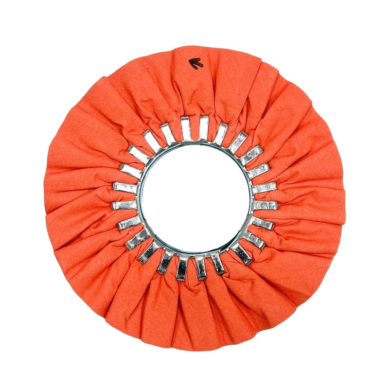 Roue polissage orange 9po ouverture centre