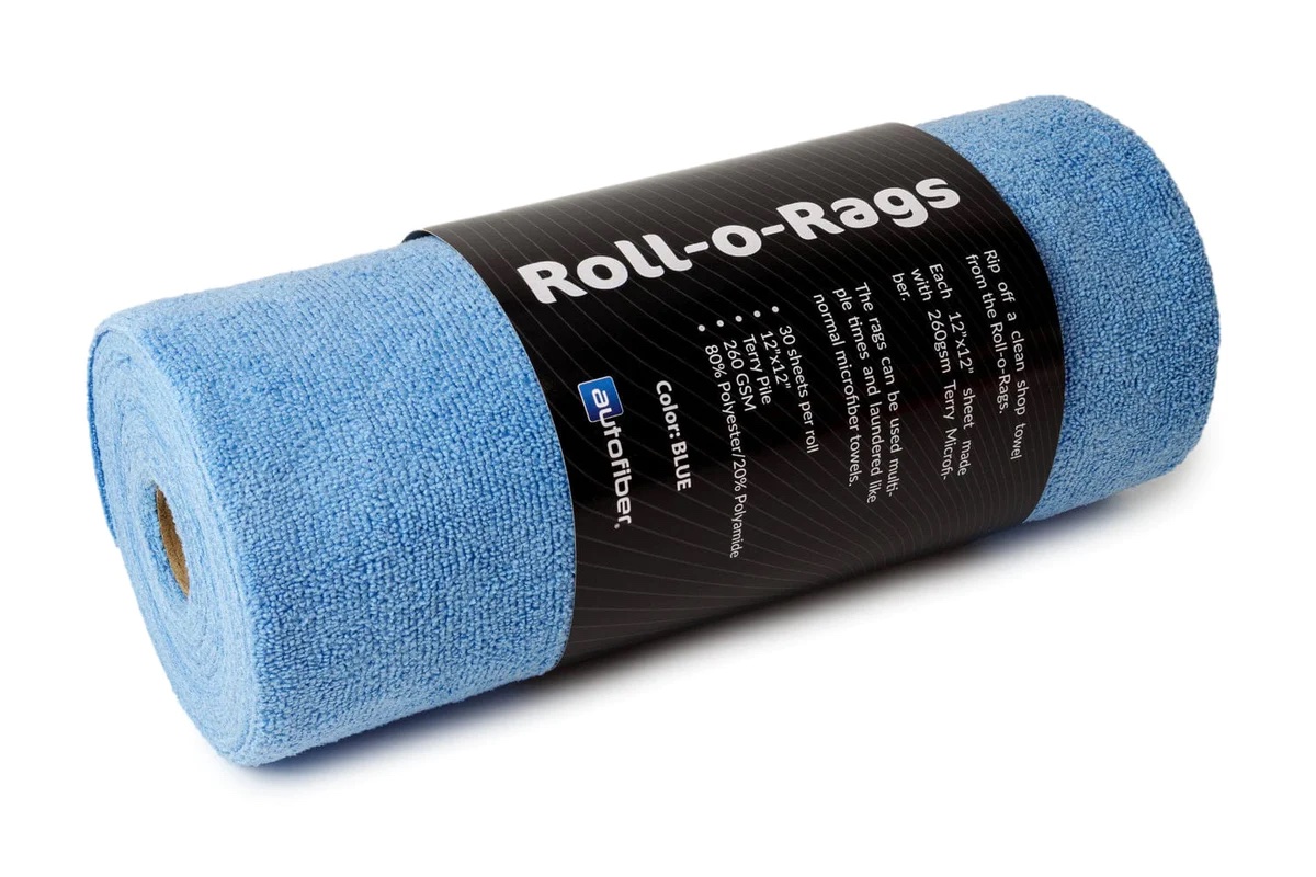 Autofiber Roll-o-Rags rouleau de chiffons microfibre Bleu